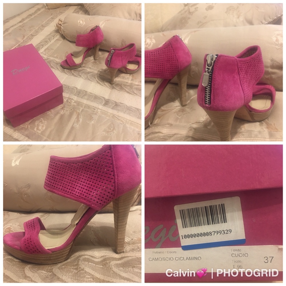 Italian Pink Suede Zipper Backs!